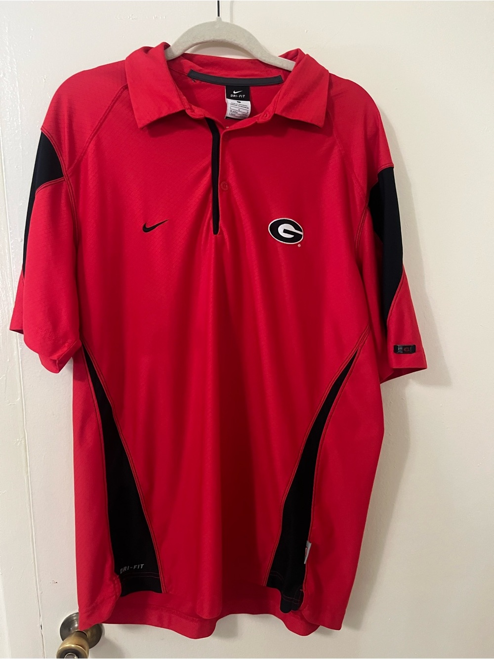 Nike Red Georgia Bulldogs Dri-FIT Polo Size Large